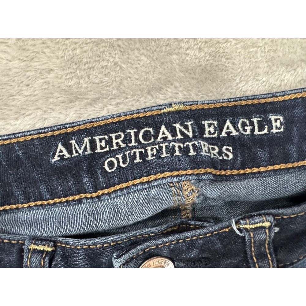 American Eagle Outfitters Jeans‎ Womens 8 Blue Skinny Viscose Stretch Whiskered - Picture 6 of 16